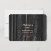 Réponse Ruby Red Masquerade Black Damask Or RSVP (Dos)