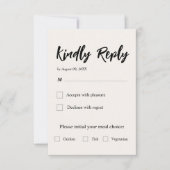 Réponse simple beige pour mariage (Devant)