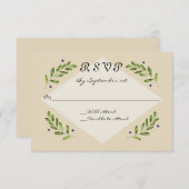 Réponse simple et moderne RSVP Mariage (Devant / Derrière)