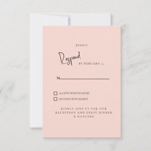 Réponse Simple Mariage Teinté de Rose (Devant)