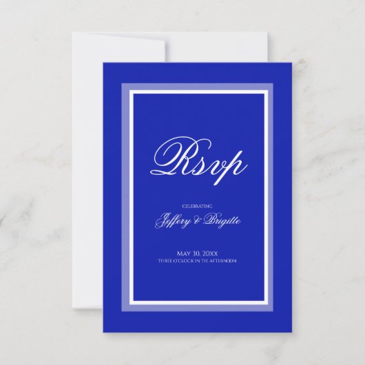 Réponse simple moderne minimaliste mariage bleu (Devant)