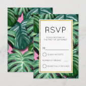 Réponse simple pour mariage avec feuillage tropica (Devant / Derrière)