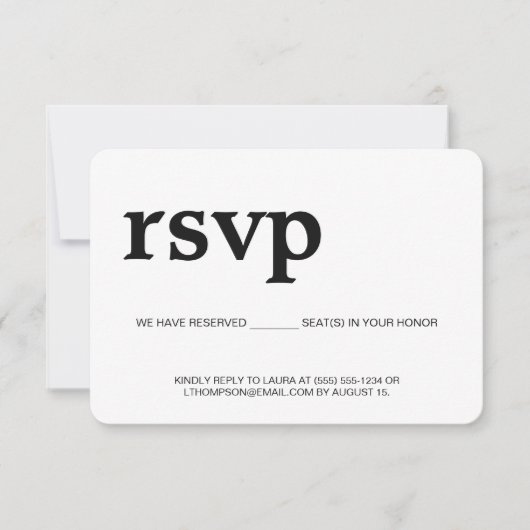 Réponse simple RSVP moderne sans envoi par la post (Devant)