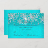 Réponse Teal Crystal Pearl Snowflake Argent Hiver (Devant / Derrière)