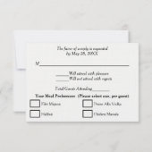 Réponse Turquoise Blanc Mariage (Dos)