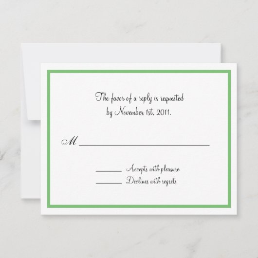 Réponses de plan vert / Cartes RSVP (Devant)
