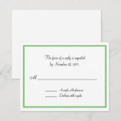 Réponses de plan vert / Cartes RSVP (Devant / Derrière)