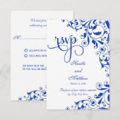 Réponses de style bleu royal RSVP (Devant / Derrière)