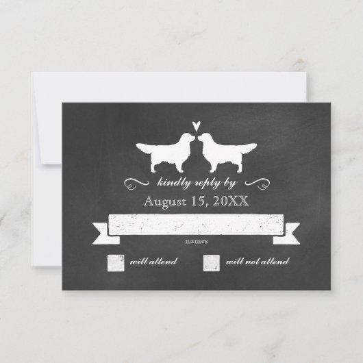 Réponses RSVP de mariage avec silhouettes de Golde (Devant)