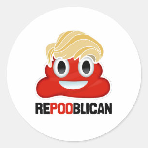 REPOOBLICAN EMOJI - - RONDE STICKER