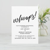 Reporté Mariage Humoristique "Oups !" Faire-part (Debout devant)