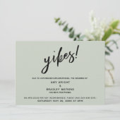 Reporté Mariage Humour Yikes ! Carte verte Sage (Debout devant)