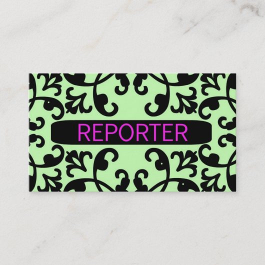 Reporter Damask Carte de visite (Devant)