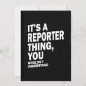 Reporter Job Title T-shirt Gift Mannen Womens Bedankkaart (Voorkant)