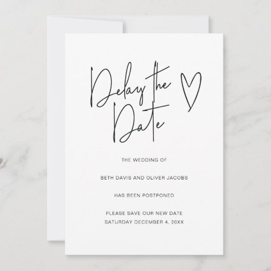 Reporter la date Changement de plans Invitation si (Devant)