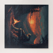 Repos de chevalier au feu – Puzzle du coucher de s (Horizontal)