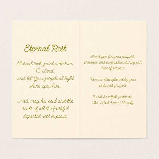 Repos Éternel Merci note (Inside Unfolded)