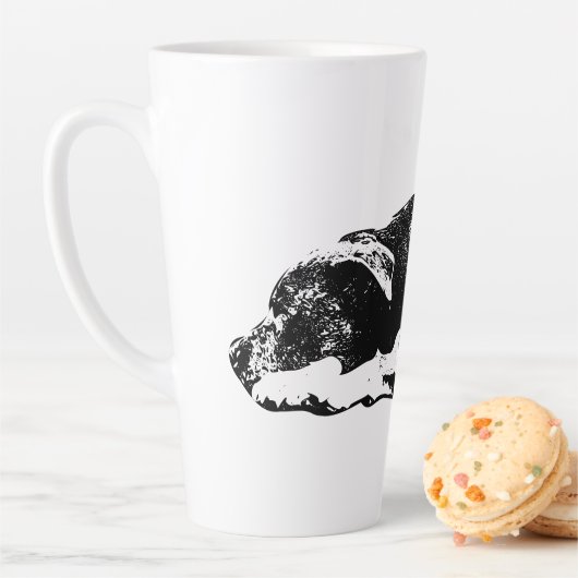 Repose du mélange Pitbull Monochrome Portrait Mug (En situation)