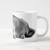Repose du mélange Pitbull noir et blanc Mug (Droite)