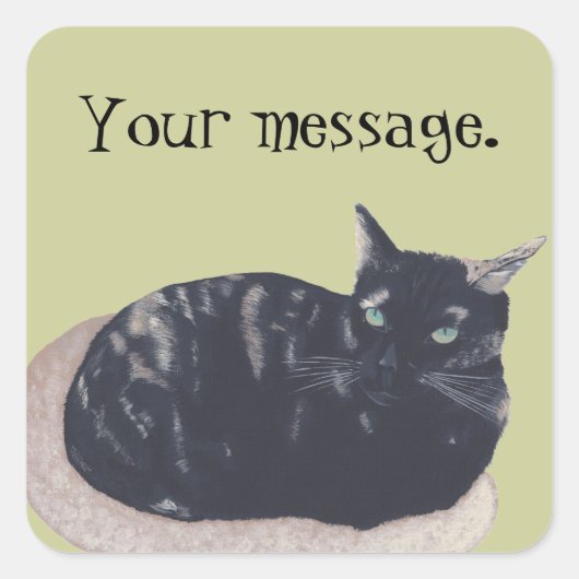 Repose Tortoise Shell Cat Vos Stickers Message (Devant)