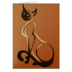 Reposer la carte de chat assez siamois