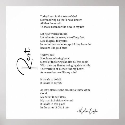 Reposez dans les bras de Dieu Amour poème poster a (Devant)