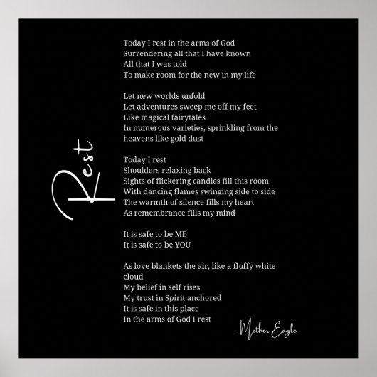 Reposez dans les bras de Dieu Amour poème poster a (Devant)