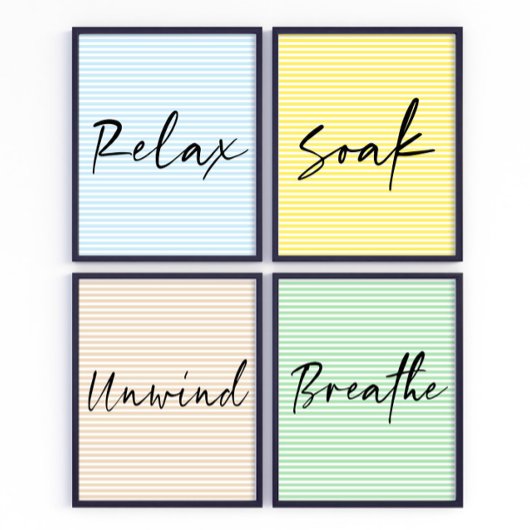 Reposez-vous Stripes Salle de bain poster art mur