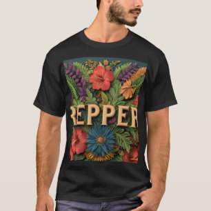 Repper Tropische Bloem Kunst - 3D Papier Gesneden  T-shirt