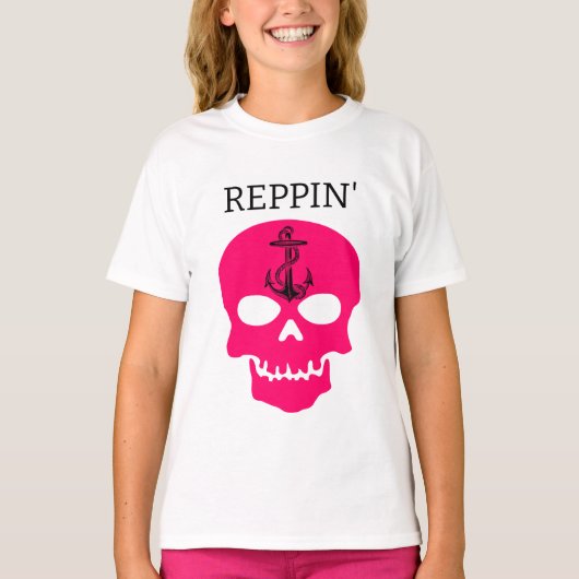 Reppin' the East Coast skull Lighthouse Route T-shirt (Voorkant)