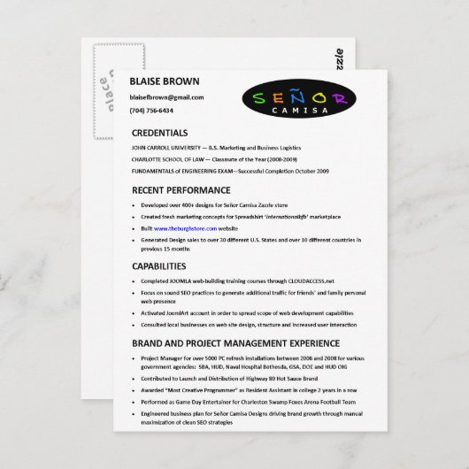 Reprendre la carte postale (Devant / Derrière)