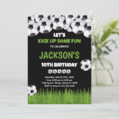 Reprenons le soccer vert Invitations d'anniversair (Debout devant)