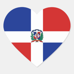 Représentant dominicain. Autocollant de coeur de