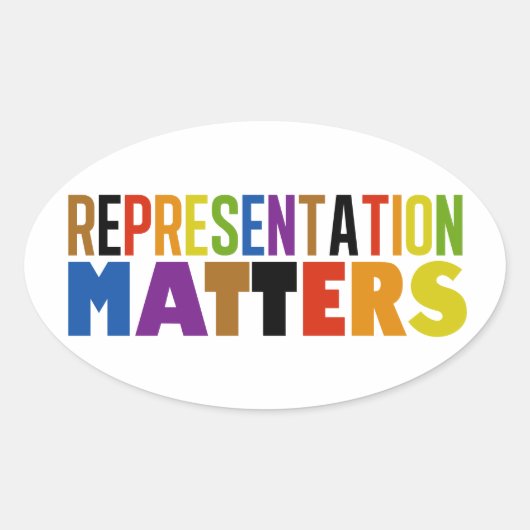 Representation Matters Rainbow Diversity Ovale Sticker (Voorkant)