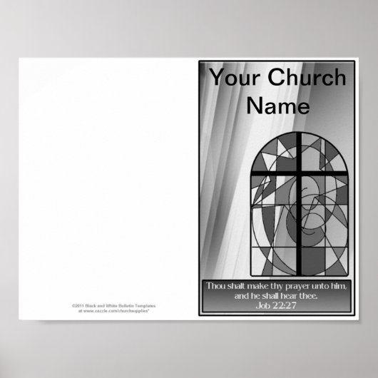 Reprintable Church Bulletin Master Sjabloon Poster (Voorkant)