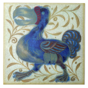 Repro Antiek Whimsical Rare De Morgan Dodo Bird Tegeltje