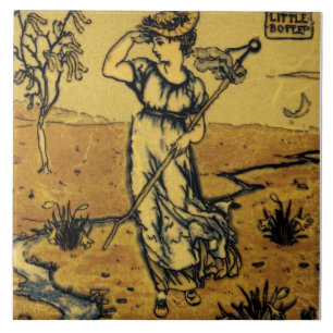 Repro Art Nouveau Modern Little Bo Peep Sketch Tegeltje