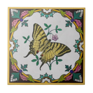 Repro Colorful Minton Swallowtail Butterfly Tegeltje