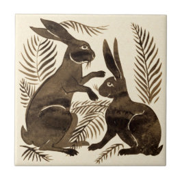 Repro De Morgan Pair van Chocolate Rabbits Tegeltje