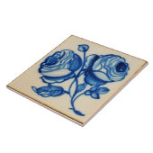 Repro Deftware Floral Bouquet Blue Delft Tile Tegeltje (Zijkant)