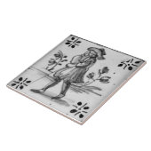 Repro Deftware Man Black Delft Tile Tegeltje (Zijkant)