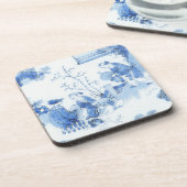 Repro Delft Tile Blue Chinoiserie Bier Onderzetter (Linkerzijde)