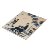 Repro Delft Tile Chinoiserie Witchcraft Tegeltje (Zijkant)