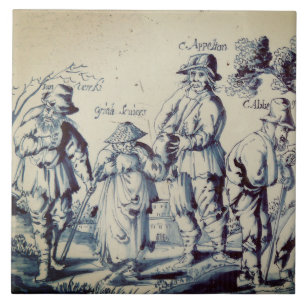 Repro Delft Tile Les Gueux Antiek Tegeltje