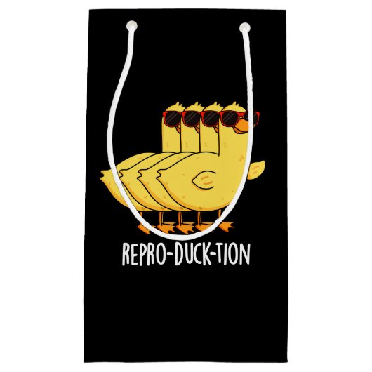 Repro-duck-tion Funny Animal Duck Pun Dark BG Klein Cadeauzakje (Voorkant)