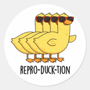 Repro-duck-tion Funny Animal Duck Pun Ronde Sticker