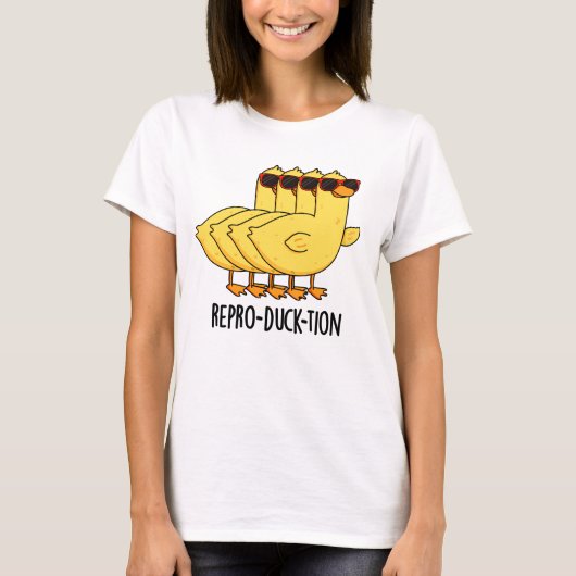 Repro-duck-tion Funny Animal Duck Pun T-shirt (Voorkant)