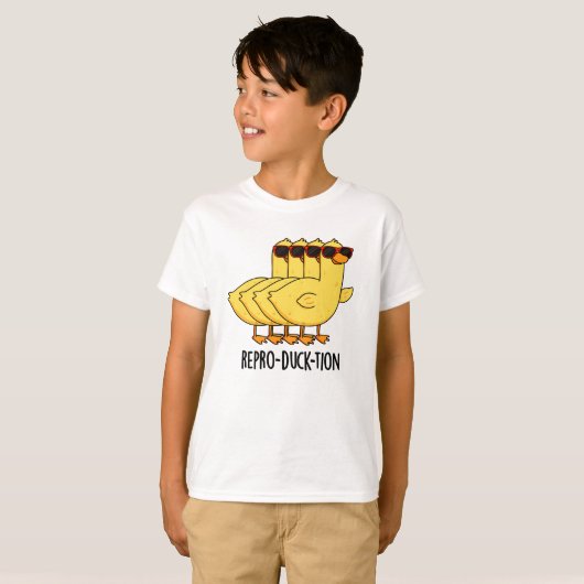 Repro-duck-tion Funny Animal Duck Pun T-shirt (Voorkant volledig)