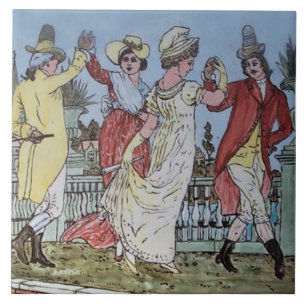 Repro kleurful c.1900 Walter Crane Nursery Rhyme Tegeltje