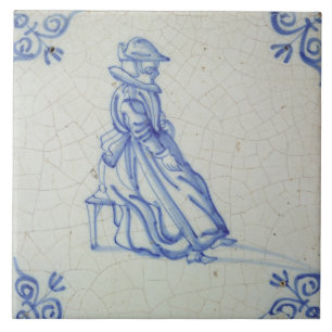 Repro Nederlands Blauw en Wit Delft tegels Tegeltje